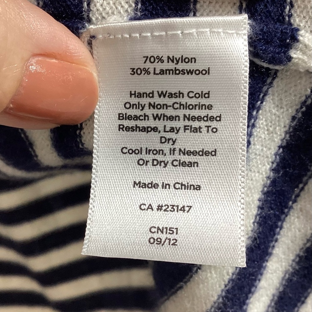 Talbots 1X Classic Capsule Striped Open Mid Length Teacher Cardigan Wool Blend - Picture 12 of 13